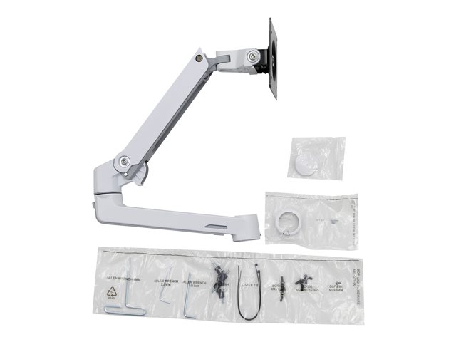 Ergotron LX Extension and Collar Kit - Mounting component (articulating arm, installation hardware, cap cover, pole collar) - for Monitor - white with grey accents - pole mount - for P/N: 45-537-216