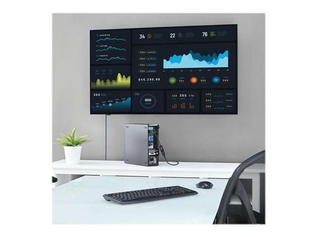StarTech.com DisplayPort 1.2 to HDMI Adapter - 4K 30Hz - Active Audio Video Converter for DP laptop computers and HDMI Monitor Displays (DP2HD4KS) - Video converter - DisplayPort - HDMI - for P/N: DKM30CHDPD, DKM30CHDPDUE, SV231QDPU34K, TB3CDK2DP, TB3CDK2DPUE, TB3DKM2DPL