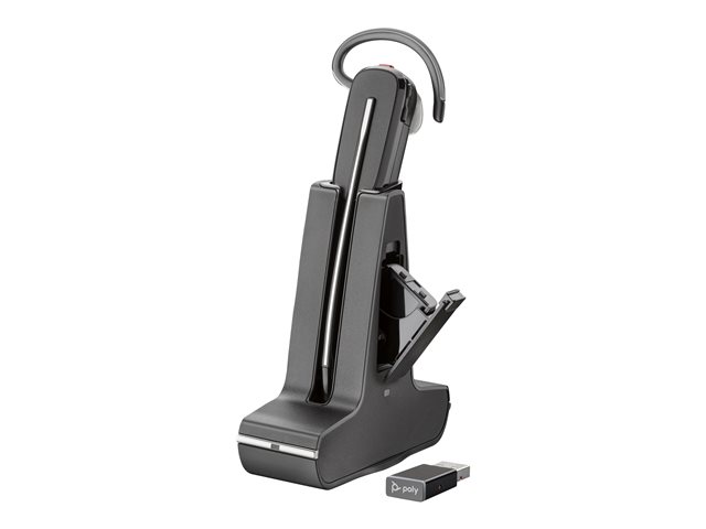 Poly Savi 8245 DECT 1880-1900 MHz Headset +USB-A to USB-C Cable +D400 EMEA - INTL English - Euro plug - Replaces Poly SKU 211203-02