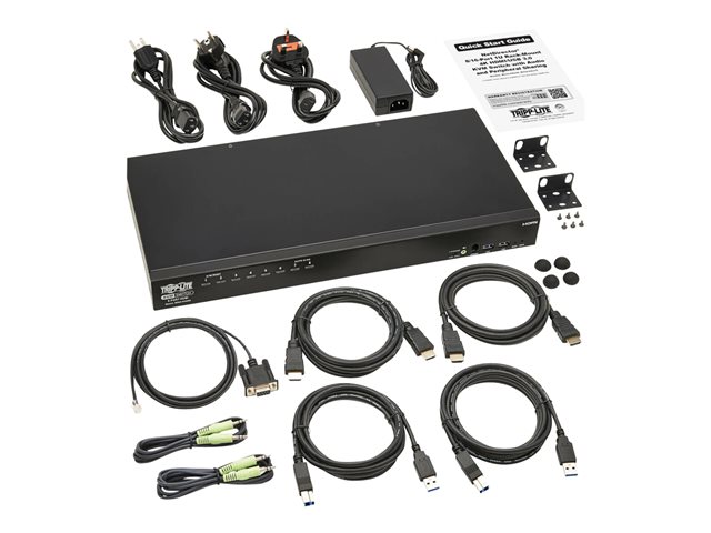 Eaton Tripp Lite series 4K HDMI/USB KVM Switch 8-Port - 4K 60 Hz Video/Audio, USB Peripheral Sharing, 1U Rack-Mount - KVM / audio / USB switch - 8 x KVM / audio - 1 local user - rack-mountable - TAA Compliant