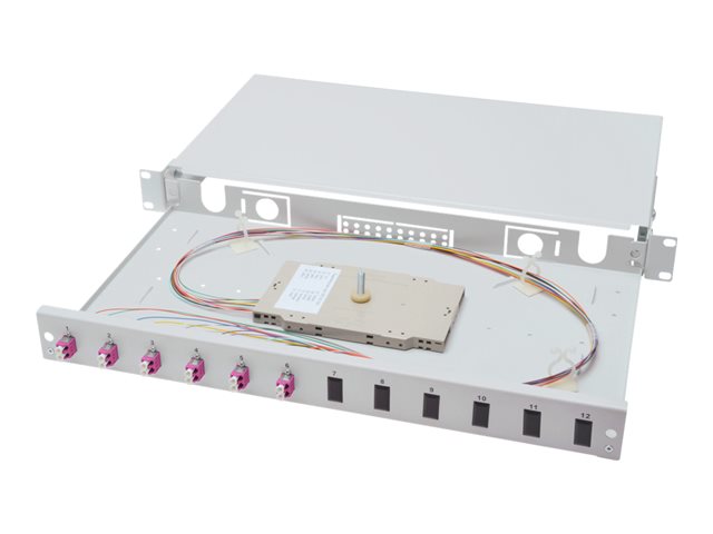 Fiber Optic Sliding Splice BoxFiber Optic Sliding Splice Box 1U Equipped LC OM4