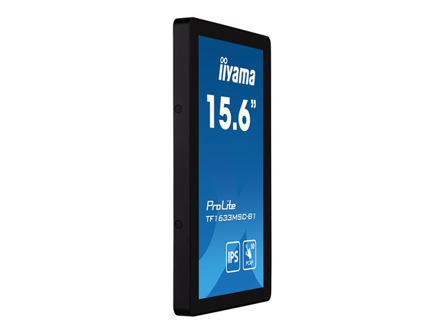 iiyama ProLite TF1633MSC-B1 - LED monitor - 15.6\" - open frame - touchscreen - 1920 x 1080 Full HD (1080p) @ 60 Hz - IPS - 450 cd/m² - 1000:1 - 5 ms - HDMI, DisplayPort - speakers - black, matte finish