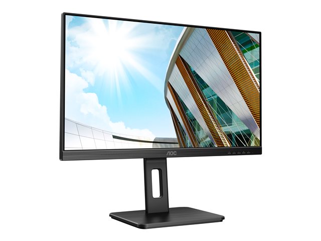 AOC Q24P2Q - LED monitor - 23.8\" - 2560 x 1440 QHD @ 75 Hz - IPS - 250 cd/m² - 1000:1 - 4 ms - HDMI, VGA, DisplayPort - speakers - black