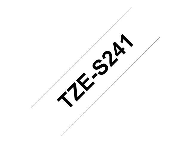 Brother TZe-S241 - Extra strength adhesive - black on white - Roll (1.8 cm x 8 m) 1 cassette(s) laminated tape - for Brother PT-D600, P-Touch PT-1880, D450, D800, E310, E550, E800, P900, P950