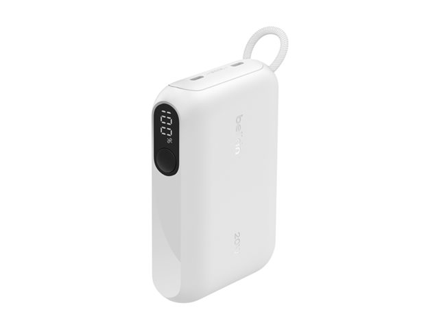 10k PD20W Power Bank with Display, White