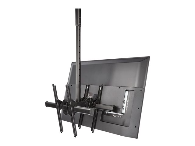 StarTech.com Dual TV Ceiling Mount, Back-to-Back Heavy Duty Hanging Dual Screen Mount with Adjustable Telescopic 3.5' to 5' Pole, Tilt/Swivel/Rotate, VESA Bracket for 32?-75\" Displays - Ceiling TV Bracket (FPCEILBTB) - Bracket - for flat panel - heavy duty steel - black - screen size: 32\"-75\" - ceiling mountable
