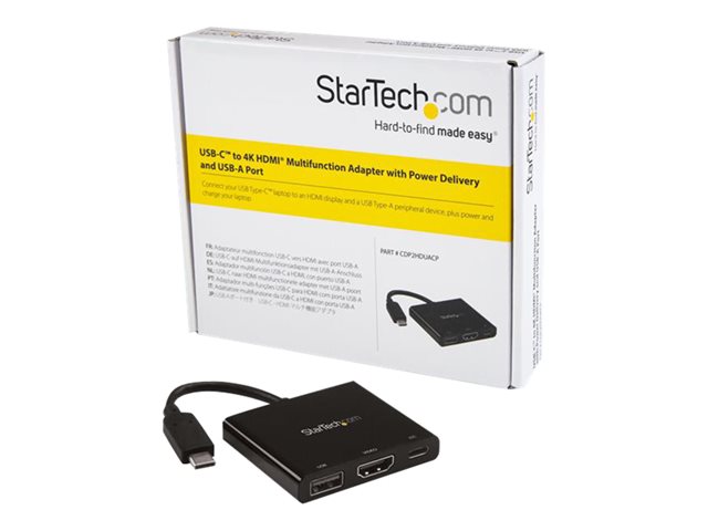 StarTech.com USB-C to HDMI Adapter - 4K 30Hz - Thunderbolt 3 Compatible - with Power Delivery (USB PD) - USB C Adapter Converter (CDP2HDUACP) - Docking station - USB-C / Thunderbolt 3 - HDMI