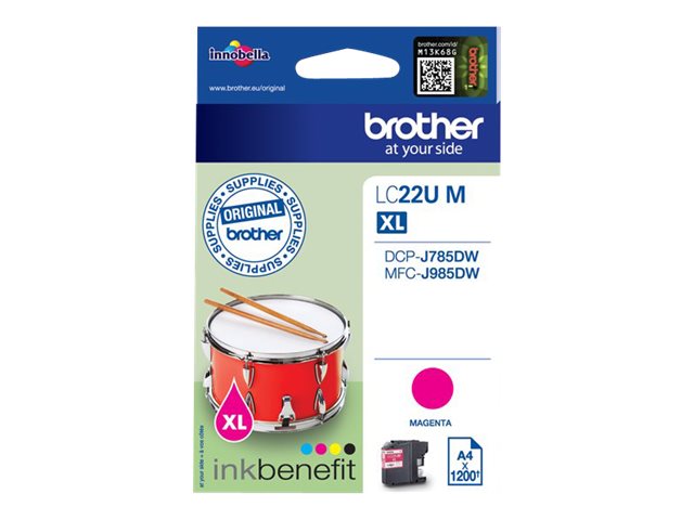 Brother LCLC22UM - XL - magenta - original - ink cartridge - for Brother DCP-J785DW, MFC-J985DW, INKvestment Work Smart MFC-J985DW, MFC-J985DW XL