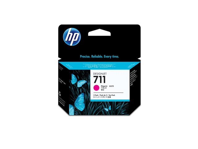 HP 711 - 3-pack - 29 ml - magenta - original - DesignJet - ink cartridge - for DesignJet T100, T120, T120 ePrinter, T125, T130, T520, T520 ePrinter, T525, T530