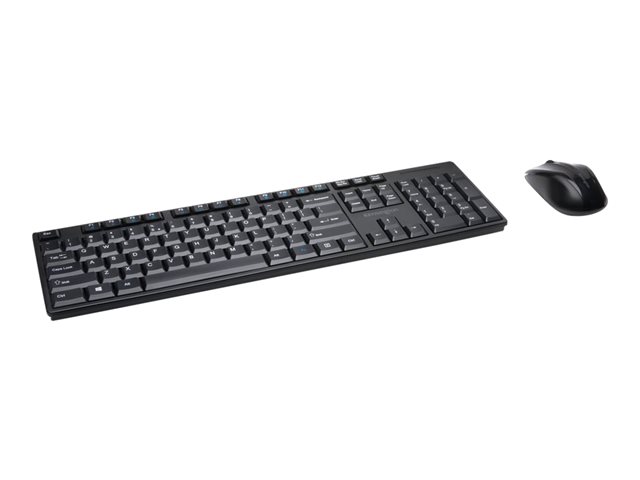 Kensington Pro Fit Low-Profile Desktop Set - Keyboard and mouse set - wireless - 2.4 GHz - German - black