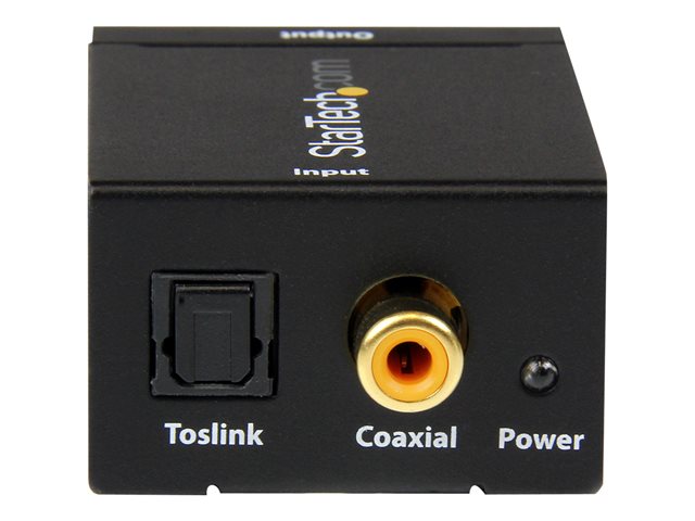 StarTech.com SPDIF Digital Coaxial or Toslink Optical to Stereo RCA Audio Converter - Digital Audio Adapter (SPDIF2AA) - Coaxial/optical digital audio converter - black - for P/N: FPCEILPTBLP, FPWARTB1M, FPWFXBAT, FPWTLTBAT, STNDMTV100, STNDMTV70, STNDMTVDUO