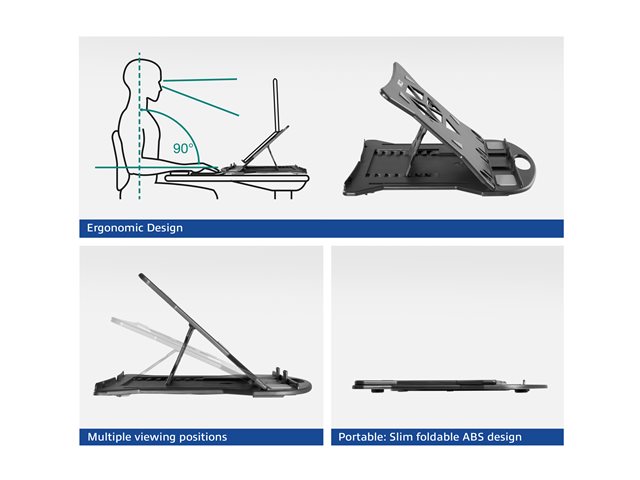 Foldable laptop stand with 7 height sett