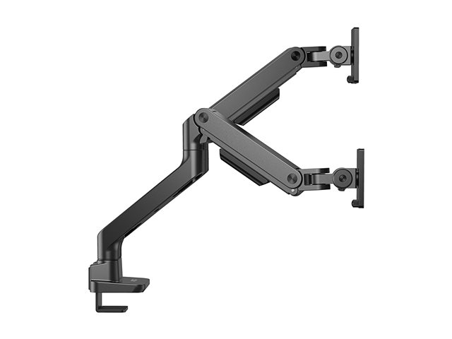 ACT - Mounting kit (monitor arm) - for 2 LCD displays - aluminium, plastic, steel - black
