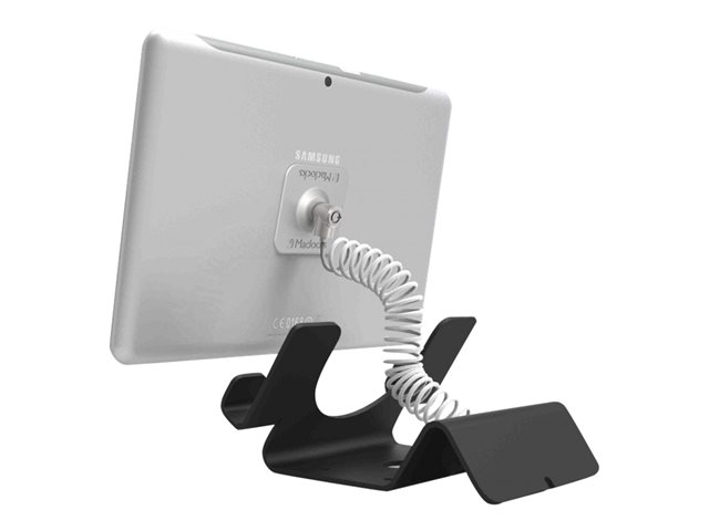 Compulocks Universal Tablet Holder with Coiled Cable Lock - Stand - for tablet - lockable - high-grade aluminium - black - desktop
