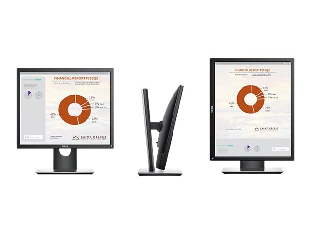 Dell P1917S - LED monitor - 19\" - 1280 x 1024 @ 60 Hz - IPS - 250 cd/m² - 1000:1 - 6 ms - HDMI, VGA, DisplayPort - black - with 3 Years Basic Hardware Service with Advanced Exchange after remote diagnosis - Disti SNS