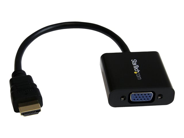 StarTech.com 1080p 60Hz HDMI to VGA High Speed Display Adapter - Active HDMI to VGA (Male to Female) Video Converter for Laptop/PC/Monitor (HD2VGAE2) - High Speed - adapter - HDMI male to HD-15 (VGA) female - 24.5 cm - black - 1080p support, active - for P/N: DK30C2DPEPUE, DK30C2DPPDUE, DK31C3HDPD, DK31C3HDPDUE, SV211HDUC, SV221HUC4K