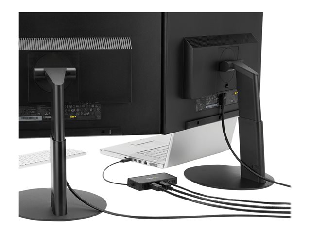 StarTech.com USB 3.0 Mini Dock, Dual Monitor USB-A Docking Station w/ DisplayPort 4K 60Hz Video & Gigabit Ethernet, 1ft (30cm) Cable, Portable USB 3.1 Gen 1 Type-A Laptop Adapter, 4K Dock - DisplayLink Mini Dock (USBA2DPGB) - Docking station - USB - 2 x DP - 1GbE