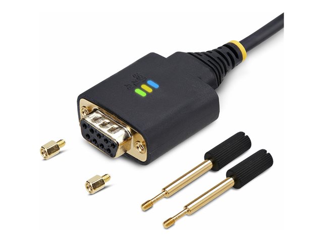 StarTech.com 3ft (1m) USB to Null Modem Serial Adapter Cable, Interchangeable DB9 Screws/Nuts, COM Retention, USB-A to RS232, FTDI, Level-4 ESD Protection, Windows/macOS/ChromeOS/Linux - Rugged TPE Construction (1P3FFCNB-USB-SERIAL) - USB / serial ca