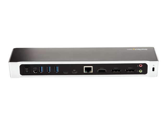 StarTech.com USB-C Dock, 4K Triple Monitor USB Type-C Docking Station with Dual DisplayPort & HDMI, 100W Power Delivery + Charging, USB 3.0/3.1 Gen 1 Hub (1x USB-C + 4x USB-A) w/ Ethernet - 100W PD Laptop Dock (DK30CH2DEPUE) - Docking station - USB-C - HDMI, DP - 1GbE - 100 Watt - TAA Compliant