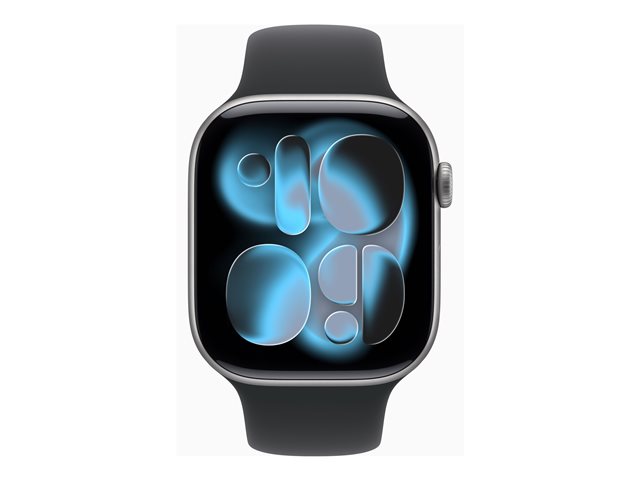 Apple Watch Series 11 GPS + Cellular 46mm Space Grey Aluminium Case with Black Sport Band - S/M