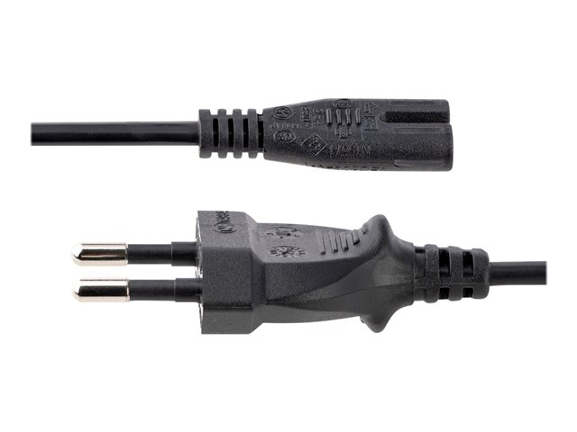 StarTech.com 2m (6ft) Laptop Power Cord, EU Plug to C7, 2.5A 250V, 18AWG, Notebook / Laptop Replacement AC Power Cord, Printer/Power Brick Cord, Europlug to IEC 60320 C7 - Laptop Charger Cable, Black (752E-2M-POWER-LEAD) - Power cable - Europlug (P) to power IEC 60320 C7 - AC 250 V - 2.5 A - 2 m - black