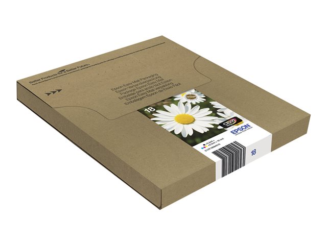 Epson T1806 Easy Mail Packaging - 4-pack - 15.1 ml - black, yellow, cyan, magenta - original - box - ink cartridge - for Expression Home XP-212, 215, 225, 312, 315, 322, 325, 412, 415, 422, 425
