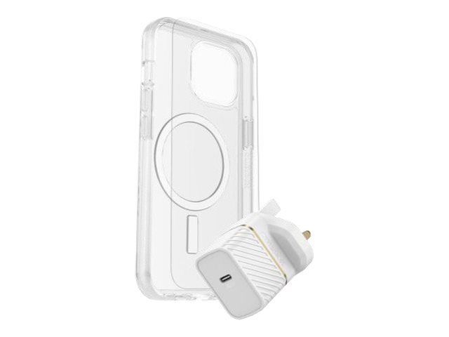 OtterBox KIT Apple iPhone 16 Pro (Symmetry Clear MagSafe / Premium Glass / UK USB-C Wall Charger 30W - white)