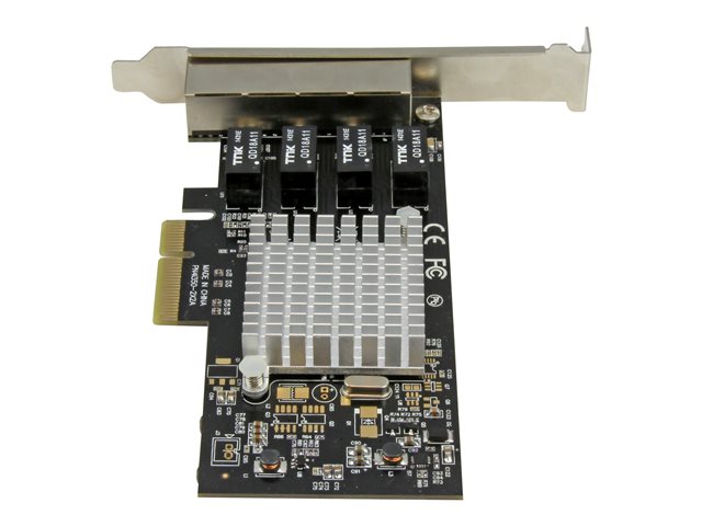 StarTech.com 4 Port PCIe Network Card - RJ45 Port - Intel i350 Chipset - Ethernet Server / Desktop Network Card - Dual Gigabit NIC Card (ST4000SPEXI) - Network adapter - PCIe x4 low profile - 1GbE - 1000Base-T - black - for P/N: BNDTB10GI, BNDTB210GSFP, BNDTB310GNDP, BNDTB410GSFP, BNDTB4M2E1, BNDTBUSB3142