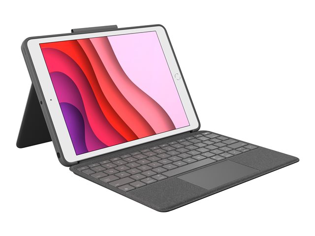Logitech Combo TouchKeyboard and folio casewith trackpadbacklitApple Smart connectorQwertygraphitefor iPad (7th gen)