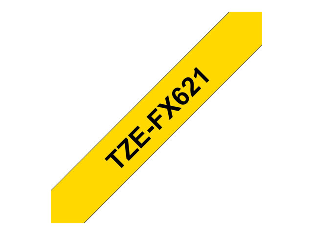 Brother TZe-FX621 - Black on yellow - Roll (0.9 cm x 8 m) 1 cassette(s) flexible tape - for Brother PT-D210, D600, H110, P-Touch PT-1005, D450, E310, H110, P-Touch Cube Pro PT-P910