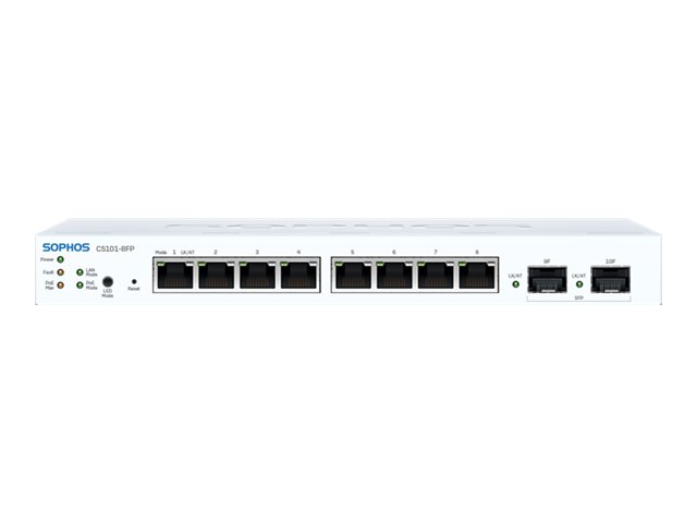 Sophos CS101-8FP - Switch - Managed - 8 x 10/100/1000 (PoE+) + 2 x Gigabit SFP - desktop, wall-mountable - PoE+ (110 W)