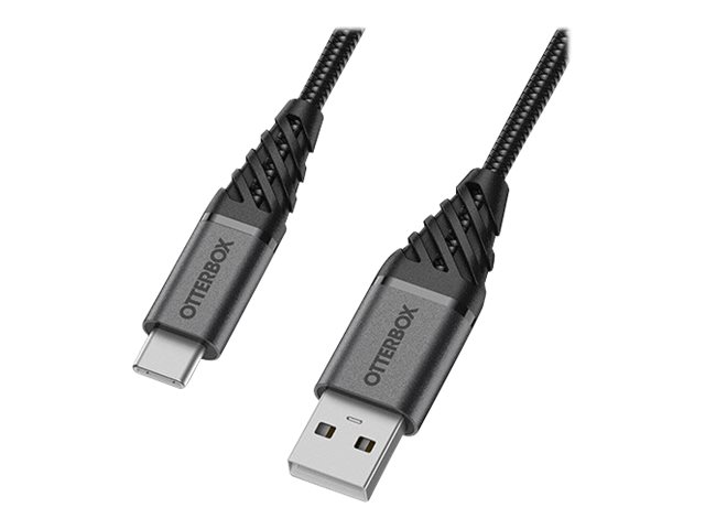 OtterBox Premium - USB cable - USB (M) to USB-C (M) - USB 2.0 - 3 m - dark ash black