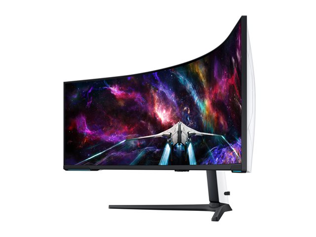 Samsung Odyssey Neo G9 S57CG952NU - G95NC Series - QLED monitor - gaming - curved - 57\" - 7680 x 2160 Dual UHD @ 240 Hz - VA - 1000 cd/m? - 1000000:1 - DisplayHDR 1000 - 1 ms - 3xHDMI, DisplayPort - black, white