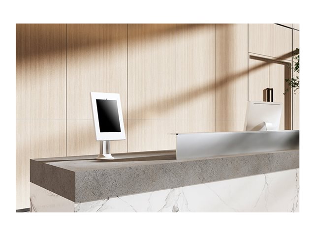 Neomounts DS15-640WH1 - Stand - for tablet - lockable - steel - white - screen size: 9.7\"-11\" - mounting interface: 75 x 75 mm - counter top - for Apple 10.2-inch iPad, 10.5-inch iPad Air (3rd generation), 10.5-inch iPad Pro, 10.9-inch iPad Air (4th generation), 11-inch iPad Pro (3rd generation), 9.7-inch iPad (5th generation, 6th generation), 9.7-inch iPad Pro, iPad Air, iPad Air 2, Samsung Galaxy Tab A (10.1 in), Tab A7 (10.4 in), Tab S6