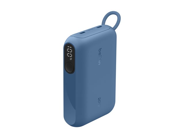 10k PD20W Power Bank with Display, Blue
