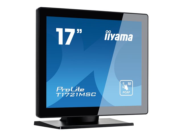 iiyama ProLite T1721MSC-B2 - LED monitor - 17\" - touchscreen - 1280 x 1024 SXGA @ 75 Hz - TN - 250 cd/m² - 1000:1 - 5 ms - HDMI, VGA - speakers - black bezel with matte finish
