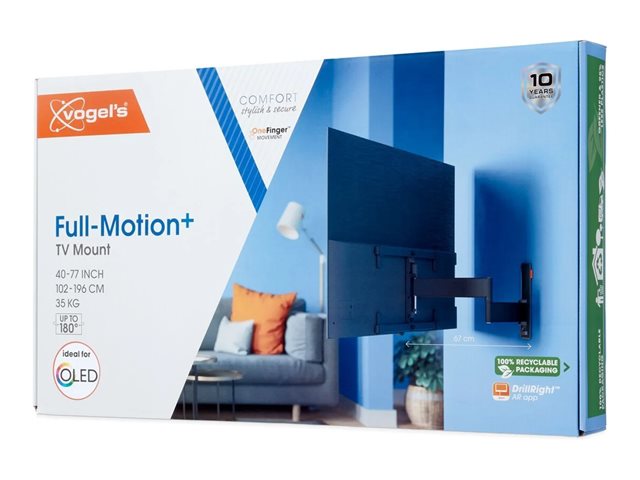 Vogel's Comfort TVM 3665 - Mounting kit (wall bracket) - full-motion - for LCD TV - aluminium - black - screen size: 40\"-77\" - wall-mountable