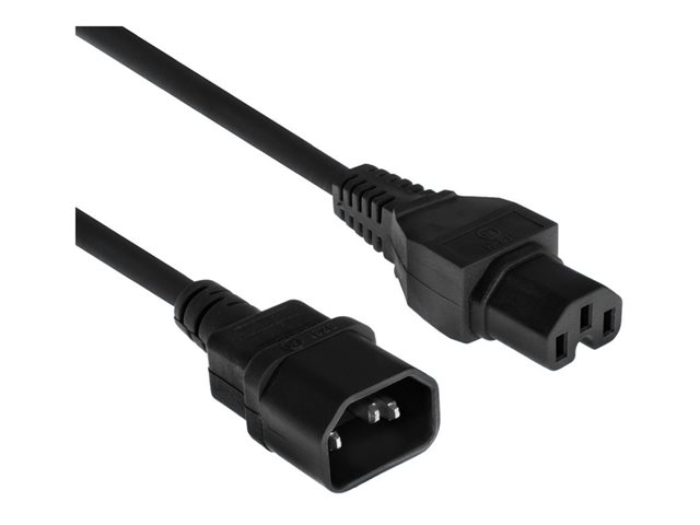 ACT - Voedingskabel - IEC 60320 C14 naar IEC 60320 C15 - 230 Volt wisselstroom V - 10 A - 1.2 m - zwart, RAL 9011