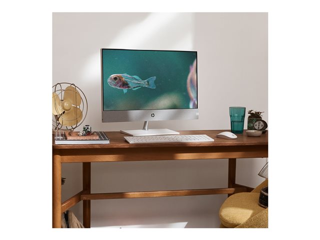 HP Pavilion 27-ca2007nb - All-in-one - Core i7 13700T / 1.4 GHz - RAM 16 GB - SSD 512 GB - NVMe - GF MX450 - GigE, Bluetooth 5.2 - WLAN: 802.11a/b/g/n/ac/ax, Bluetooth 5.2 - Win 11 Home - monitor: LED 27\" 2560 x 1440 (QHD) - keyboard: Belgium - snowf