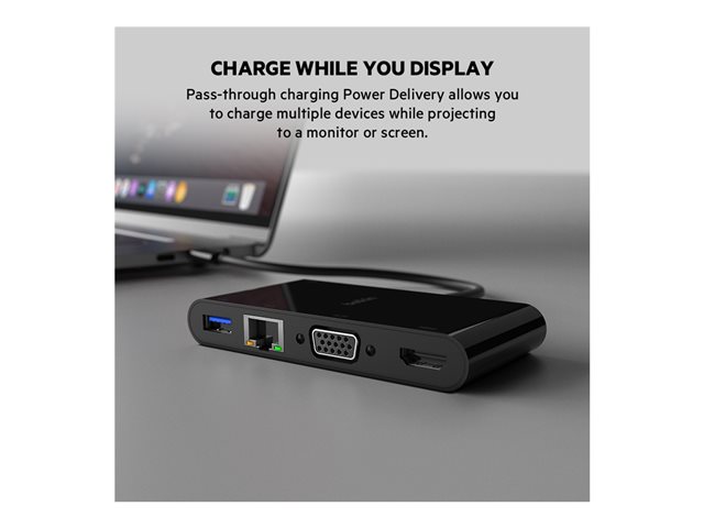 USB-C Multimedia + Charge Adaptr 100W PD