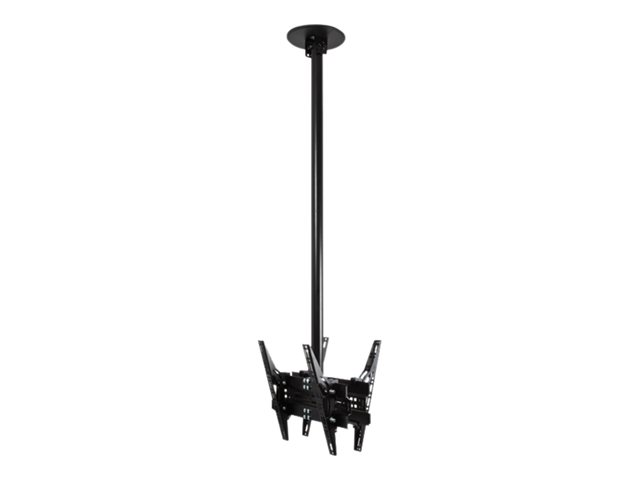 B-TECH PRO Install BT8428-100 - Mounting kit (ceiling mount, pole, 2 interface plates) - for 2 flat panels - black - screen size: up to 50\" - mounting interface: up to 400 x 400 mm - ceiling mountable