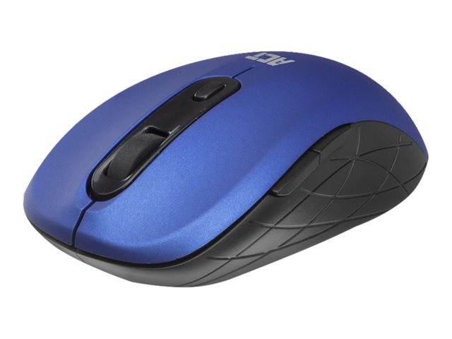 Muis - rechts- en linkshandig - optisch - 4 knoppen - draadloos - 2.4 GHz - USB draadloze ontvanger - blauw - hangdoos
