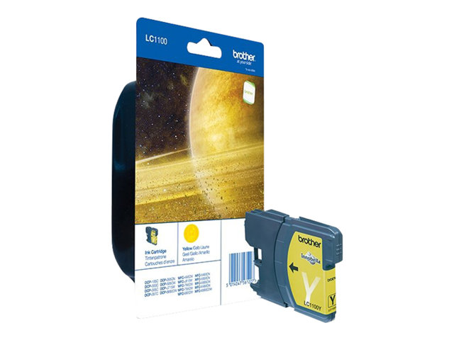 Brother LC1100Y - Yellow - original - ink cartridge - for Brother DCP-185, 385, 395, 585, J715, MFC-490, 5490, 5890, 5895, 6890, 790, 795, 990, J615