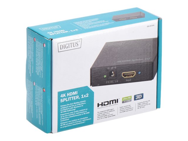 DIGITUS DS-46304 - Video/audio splitter - 2 x HDMI - desktop