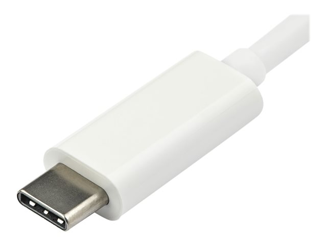 StarTech.com USB-C to VGA Adapter - White - 1080p - Video Converter For Your MacBook Pro / Projector / VGA Display (CDP2VGAW) - USB / VGA adapter - 24 pin USB-C (M) to HD-15 (VGA) (F) - USB 3.1 Gen 1 / Thunderbolt 3 - 17.5 m - 1920 x 1200 (WUXGA) support, USB power - white - for P/N: TB3DK2DPPD, TB3DK2DPPDUE, TB3DK2DPW, TB3DK2DPWUE, TB3DKDPMAW, TB3DKDPMAWUE