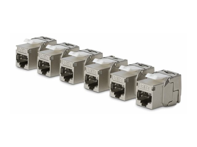 Cat8 Keystone Jack 6-Pack 180-Deg