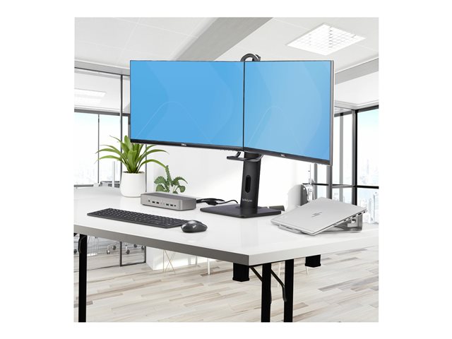 StarTech.com Crossbar Dual Monitor Desk Stand, Double 27inch Screens/VESA - Stand - for 2 monitors - plastic, aluminium, steel - black - screen size: 17\"-27\" - desktop stand