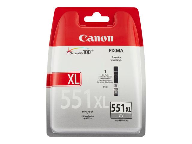 Canon CLI-551GY XL - High Yield - grey - original - ink tank - for PIXMA iP8750, iX6850, MG5655, MG6350, MG6450, MG7150, MG7550