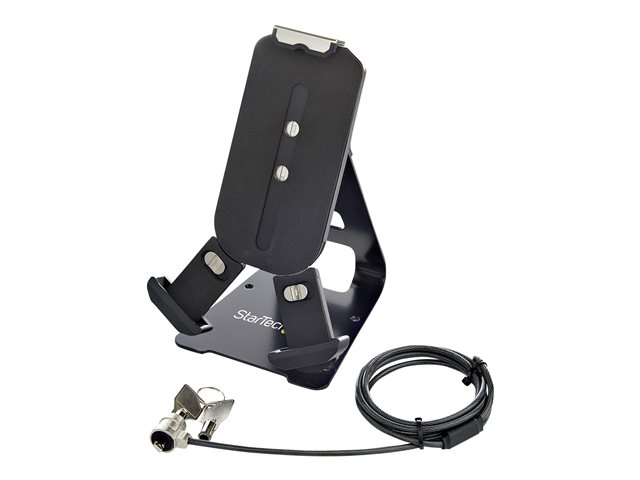 StarTech.com Secure Tablet Stand w/ K-Slot Cable Lock, Locking Tablet Holder for 7.9-13 inch Tablets, Universal Adjustable Tablet Mount for Desk/Surface, Lockable Anti-Theft Security Mount - Tablet Security Mount (SECTBLTDT) - Notebook / tablet stand - desktop - 7.9\" - 13\" - black - for P/N: DK30CHPH
