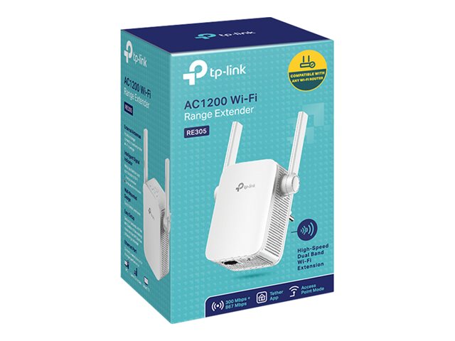 TP-Link AC1200 Wi-Fi Range Extender RE305 - Wi-Fi range extender - Wi-Fi 5 - 2.4 GHz, 5 GHz